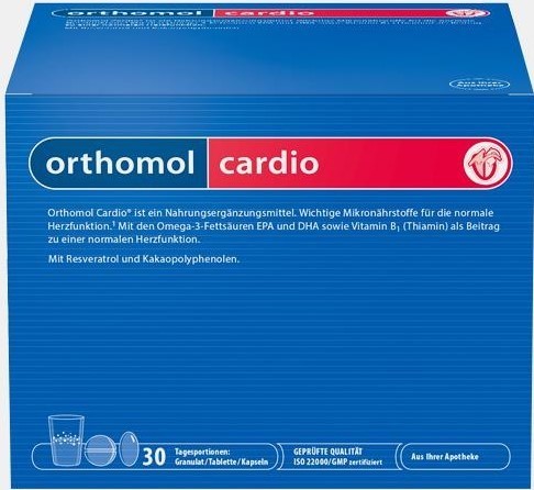Orthomol cardio - 30 porções: pó + comprimido + cápsulas