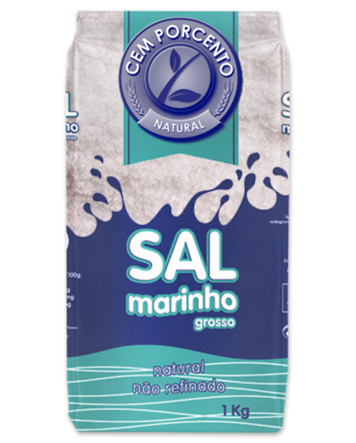 Sal Marinho Grosso Cem Porcento - 1 kg