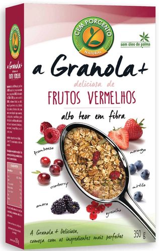 granola frutos vermelhos cem porcento