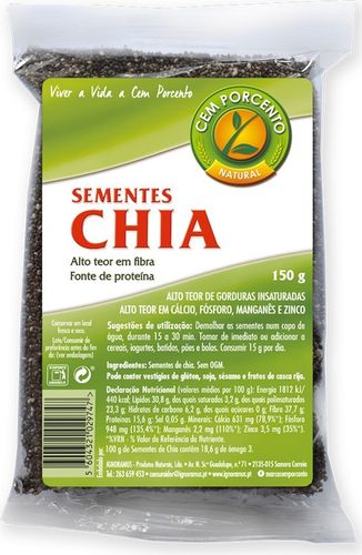 sementes chia cem porcento 150gr