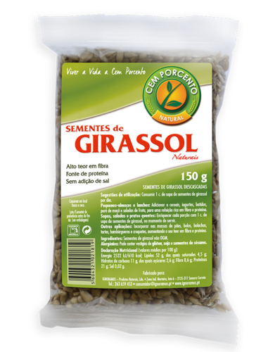Sementes de Girassol Cem Porcento - 150 gr.
