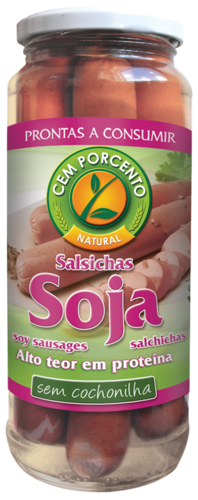 salsichas soja cem porcento