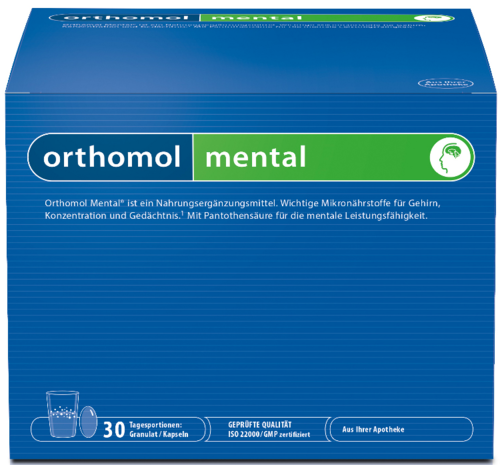 Orthomol mental - 30 porções: saquetas + cápsulas
