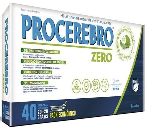 Procerebro® Zero - 20 + 20 ampolas Grátis PACK ECONÓMICO