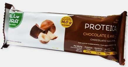 Barra Proteica Chocolate e Avelãs AllPura - 40gr.