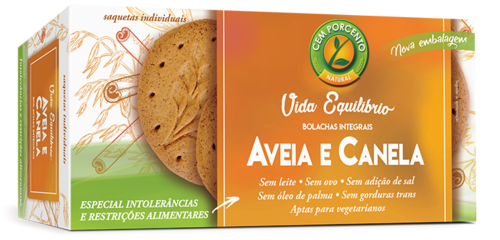 Vida Equilíbrio Aveia e Canela Cem Porcento - 4x35 g