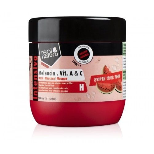 Máscara Super Hair Food Melancia. Vit. A & C Real Natura - 500 ml