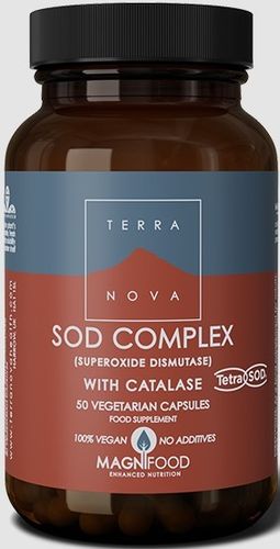 sod complex com catalase terra nova - 50 cápsulas vegetais