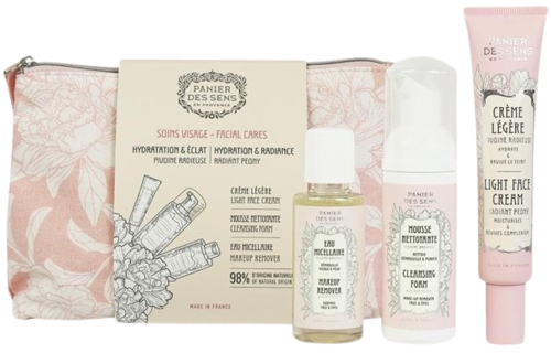 Kit de Viagem de Cuidados de Rosto Peônia Radiante Panier Des Sens