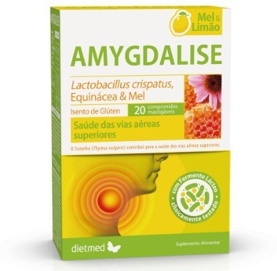 Amygdalise Mel e Limão - 20 comprimidos mastigáveis